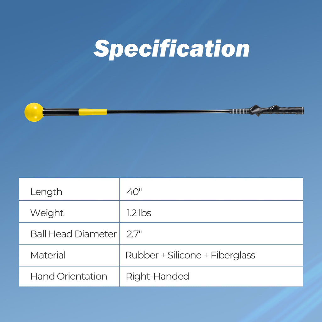40 Inch Weighted Golf Swing Trainer Aid for Grip Rhythm Balance
